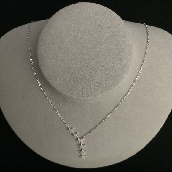 Beautiful Falling Star Necklace w/ Genuine GRA Certified Moissanite 18”-20”-NEW - Picture 4 of 12